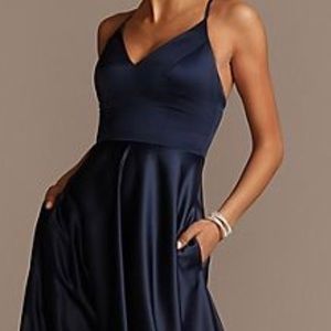 Spaghetti Strap Satin A-Line Bridesmaid Dress